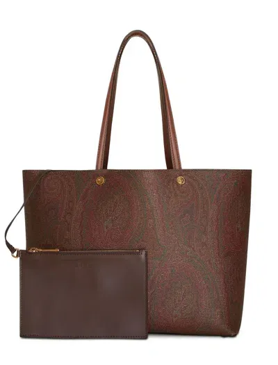 Etro Arnica Paisley Tote Bag In Brown