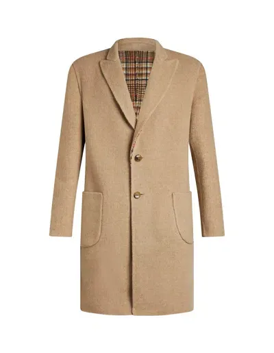 Etro Beige Reversible Coat In Cammello