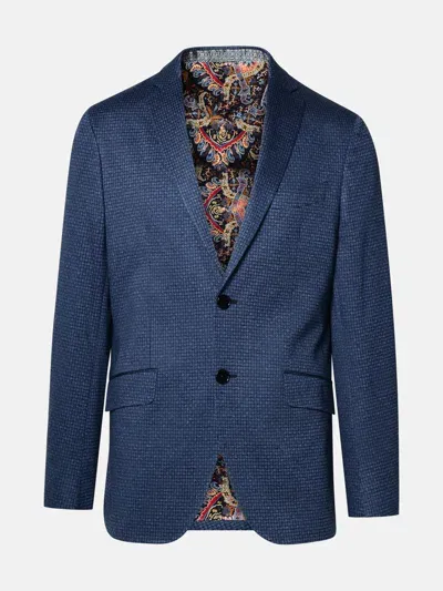 Etro Blue Cotton Blazer