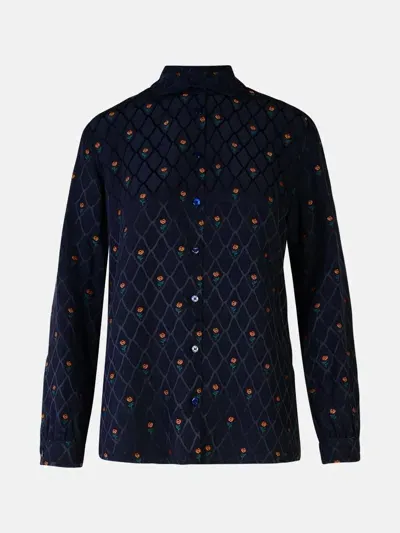 Etro Blue Silk Blend Shirt