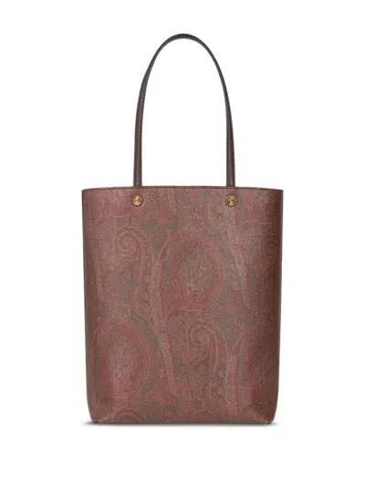 Etro Paisley-print Open-top Tote Bag In Brown