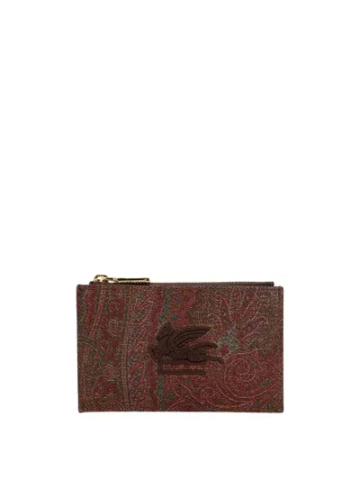 Etro Card Holder In Brown