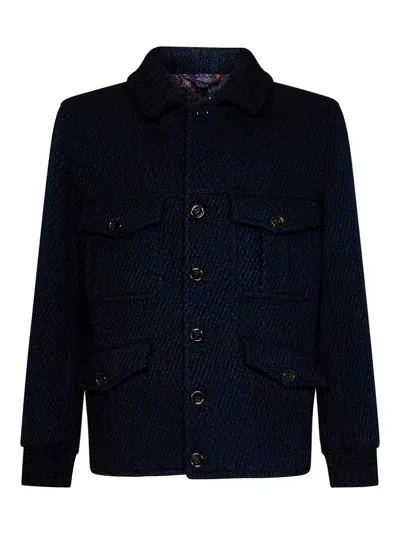 Etro Navy Blue Wool Blend Jacket K