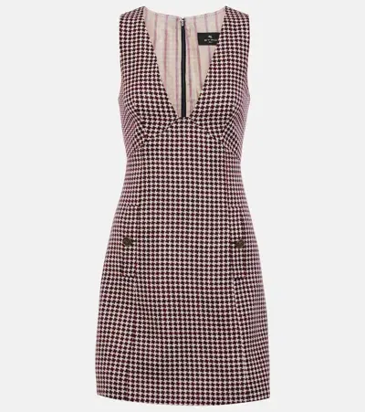 Etro Checked Minidress In White