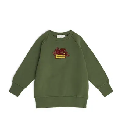 Etro Kids' Cotton Logo Sweatshirt In Green