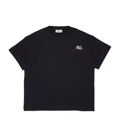 Etro Kids' Cotton Logo T-shirt In Navy