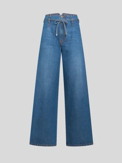 Etro Culotte Jeans With Belt In Blue