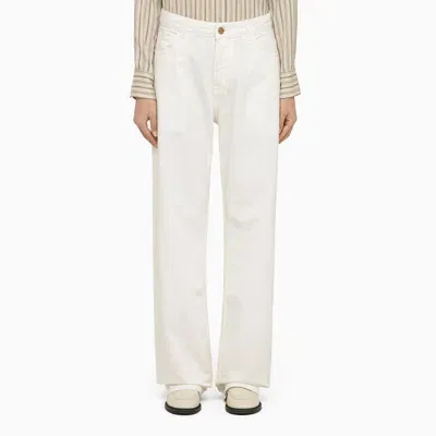 Etro Denim Baggy Jeans In White