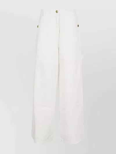 Etro Jacquard Wide-leg Jeans In White