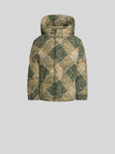 Etro Down Jacket For Children In Green