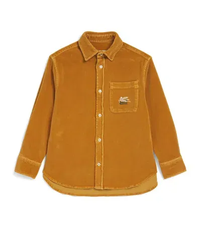 Etro Kids' Embroidered Logo Shirt In Beige