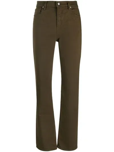 Etro Embroidered Straight-leg Jeans In Verde