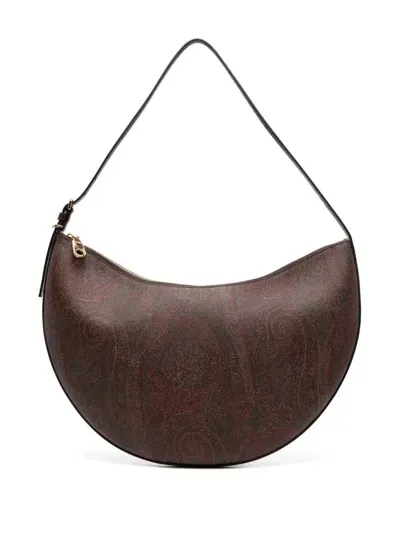 Etro Essential Large Shoulder Bag In Brown