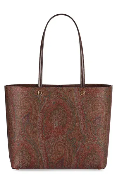 Etro Essential Medium Tote In Brown