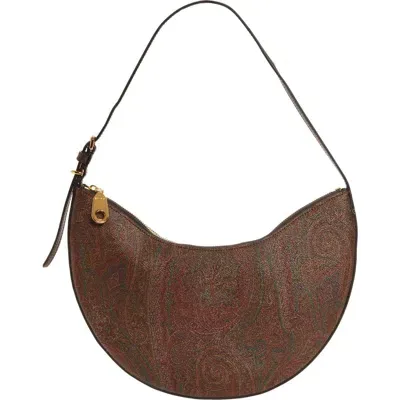 Etro Essential Paisley Hobo In Brown