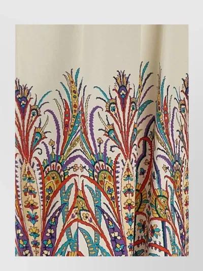 Etro Graphic-print Cotton-blend Midi Skirt In White