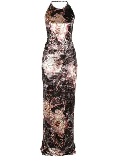 Etro Floral Print Maxi Dress In Multicolour