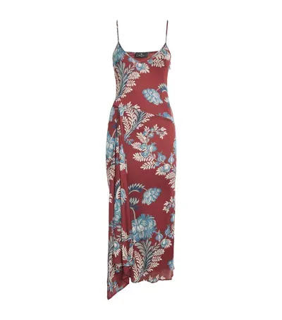 Etro Floral Print Midi Dress In Multi