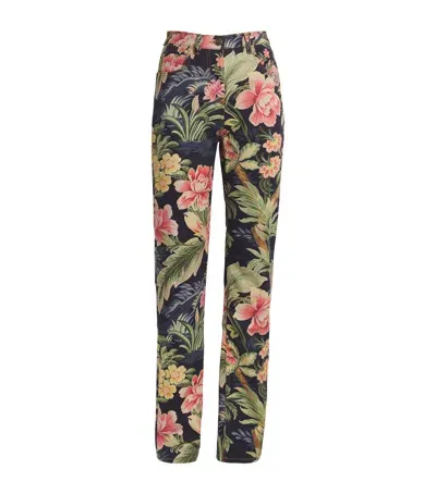 Etro Floral Print Straight Jeans In Multi