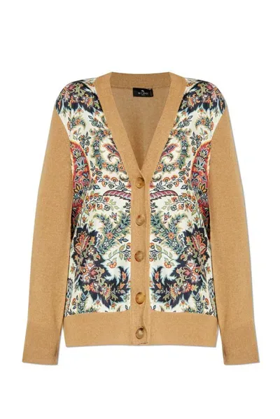 Etro Floral-print Cardigan In Neutrals