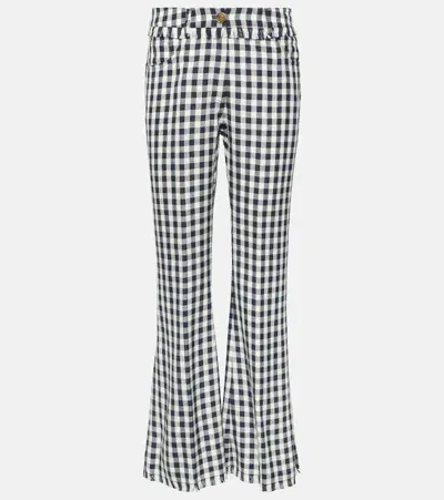 Etro Gingham Flared Pants In Black