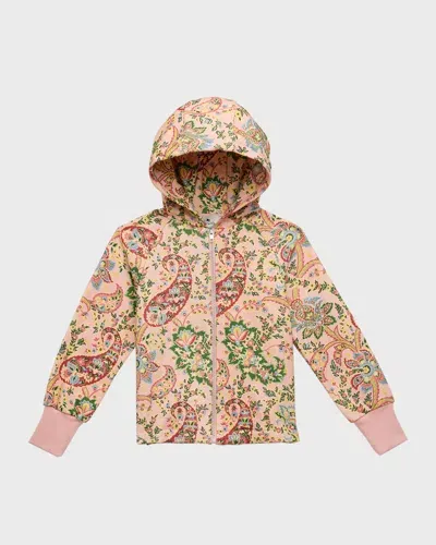 Etro Kids' Girl's Paisley & Floral-print Hoodie In Pink Pattern