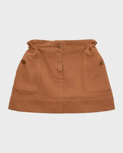 Etro Kids' Girl's Paper Bag Skirt In Tan