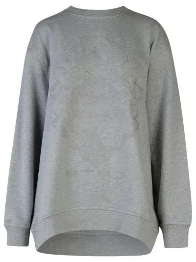 Etro Gray Cotton Sweatshirt In Grey