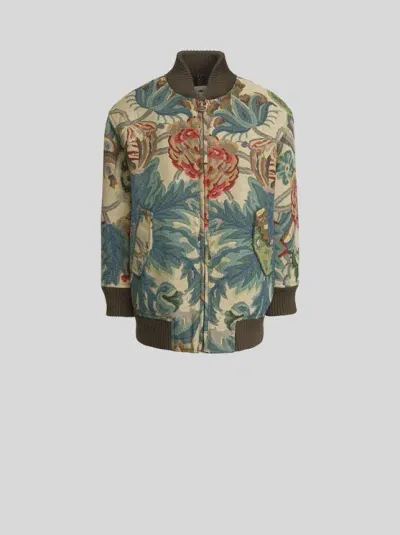 Etro Jacquard Bomber Jacket For Children In Multicolour