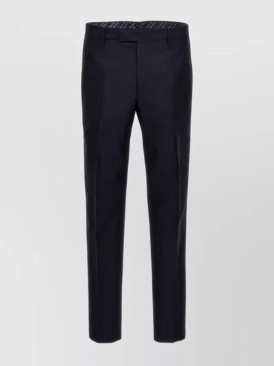 Etro Jacquard Tailored Slim Fit Trousers In Nero