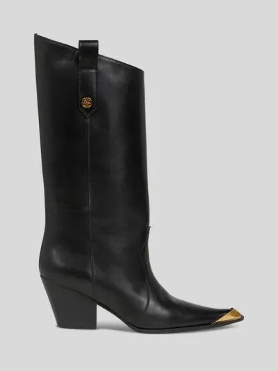 Etro 60mm Leather Tall Boots In Schwarz