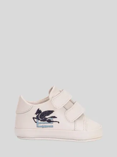 Etro Leather Sneakers For Babies In Blue