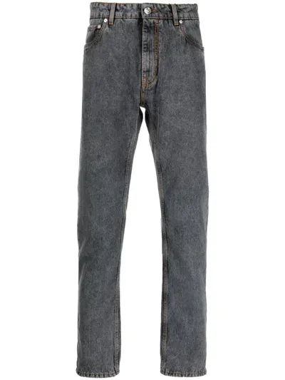 Etro Logo Denim Cotton Jeans In Gray