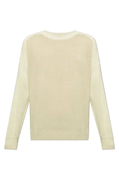 Etro Logo Embroidered Knit Sweater In Beige