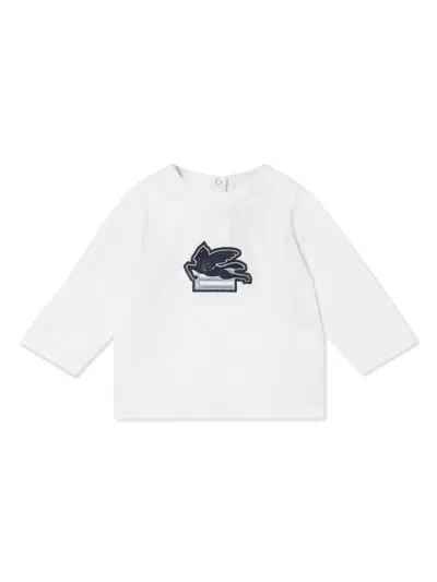 Etro Babies' Logo-embroidered T-shirt In Neutrals