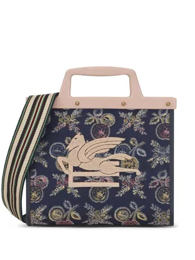 Etro Mini Love Trotter Tote Bag In Blue