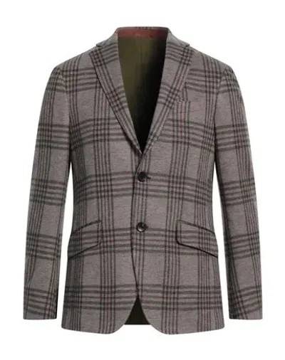 Etro Checkered Wool Singlre-breasted Blazer In Grey