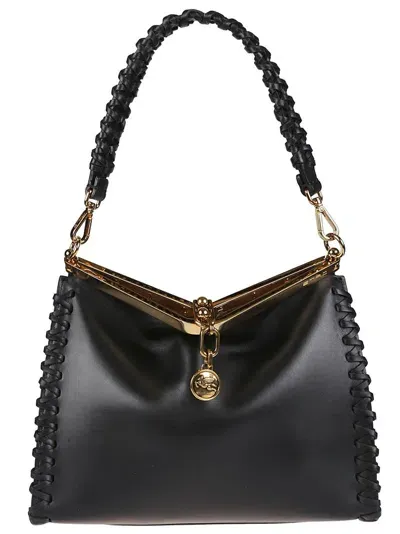 Etro Vela Large Shoulder Bag In Black