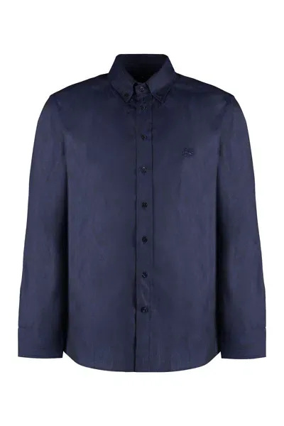 Etro Button-down Collar Cotton Shirt In Blue