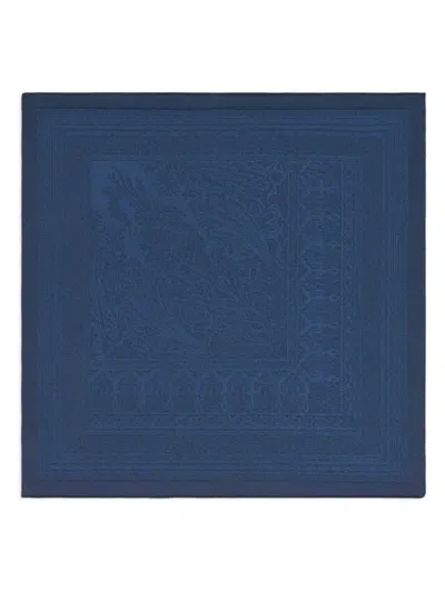 Etro Paisley-print Silk-blend Pocket Scarf In Blue