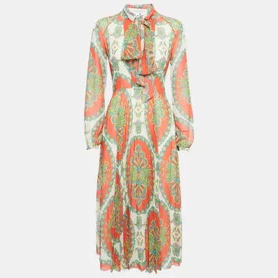 Pre-owned Etro Multicolor Paisley Print Pleated Midi Dress S