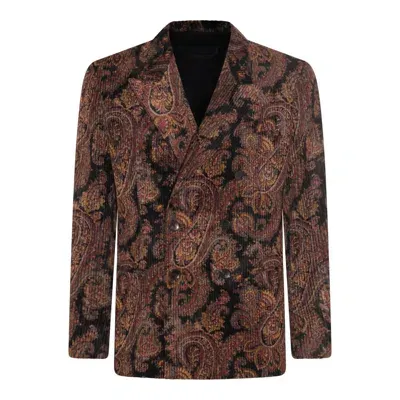 Etro Floral Printed Double Breasted Blazer In Multi