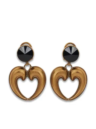 Etro Paisley Heart Earrings In Brown