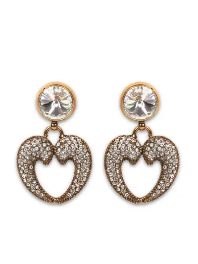 Etro Paisley Heart Earrings In Gold