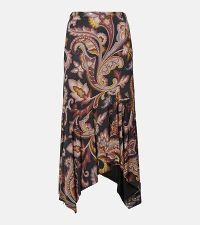 Etro Paisley Jersey Maxi Skirt In Multicoloured