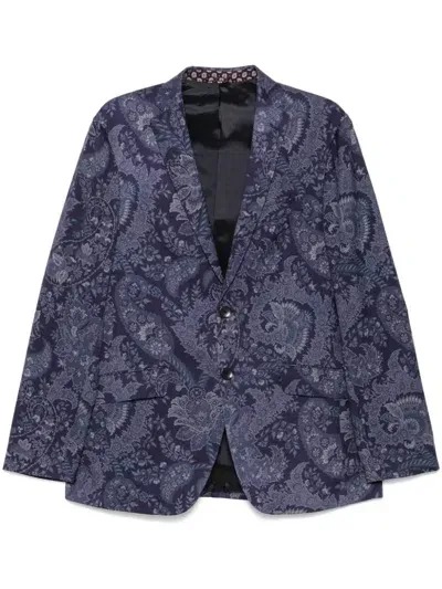 Etro Paisley-print Blazer In Blue