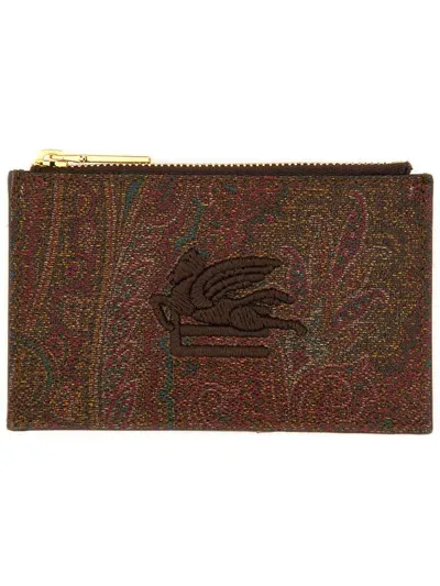 Etro Paisley Print Card Case In Multicolour