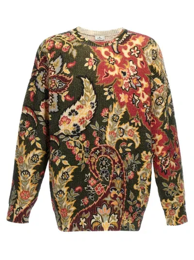 Etro Paisley Sweater In Brown