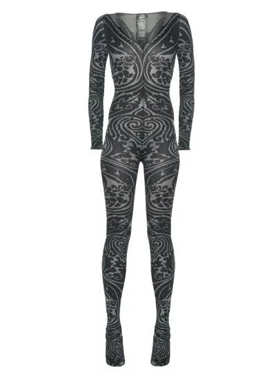 Etro Paisley Tattoo Bodysuit In Brown