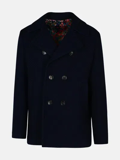 Etro 'pea' Blue Wool Jacket